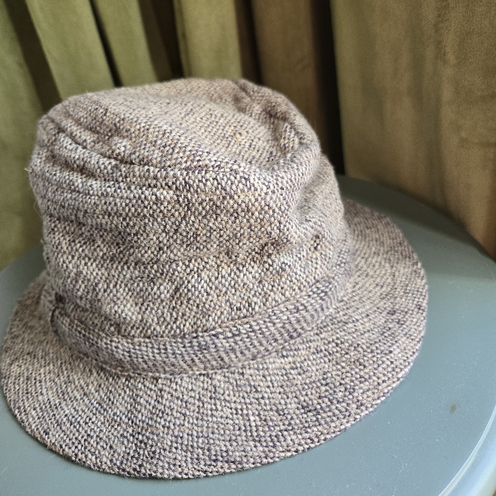 Vintage Gray Irish Wool Bucket Hat (Size Small)